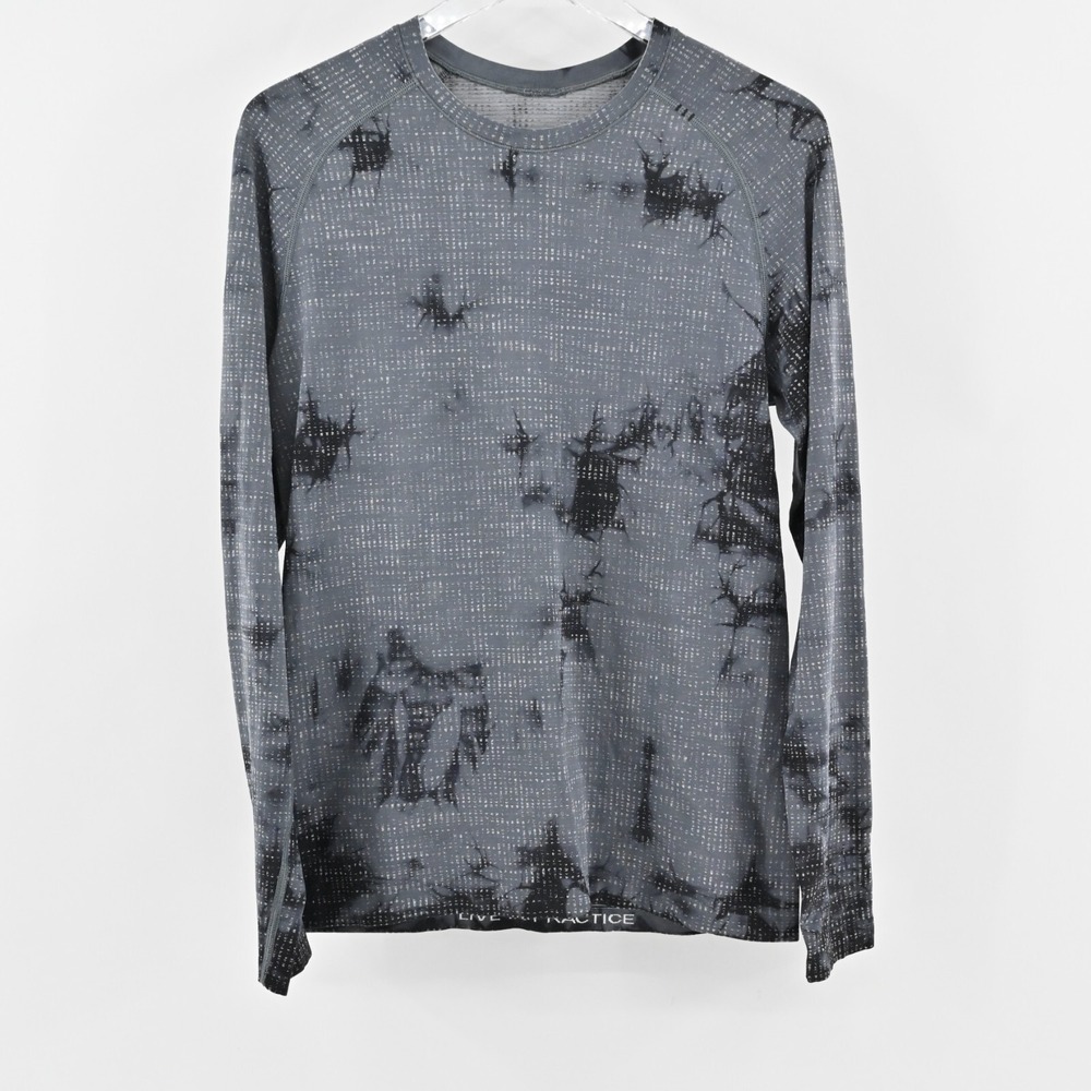 Lululemon Metal Vent Tech Long Sleeve Shirt Mens Size S Black Tie Dye Athletic